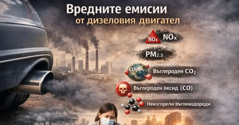 Вредните емисии от дизеловия двигател