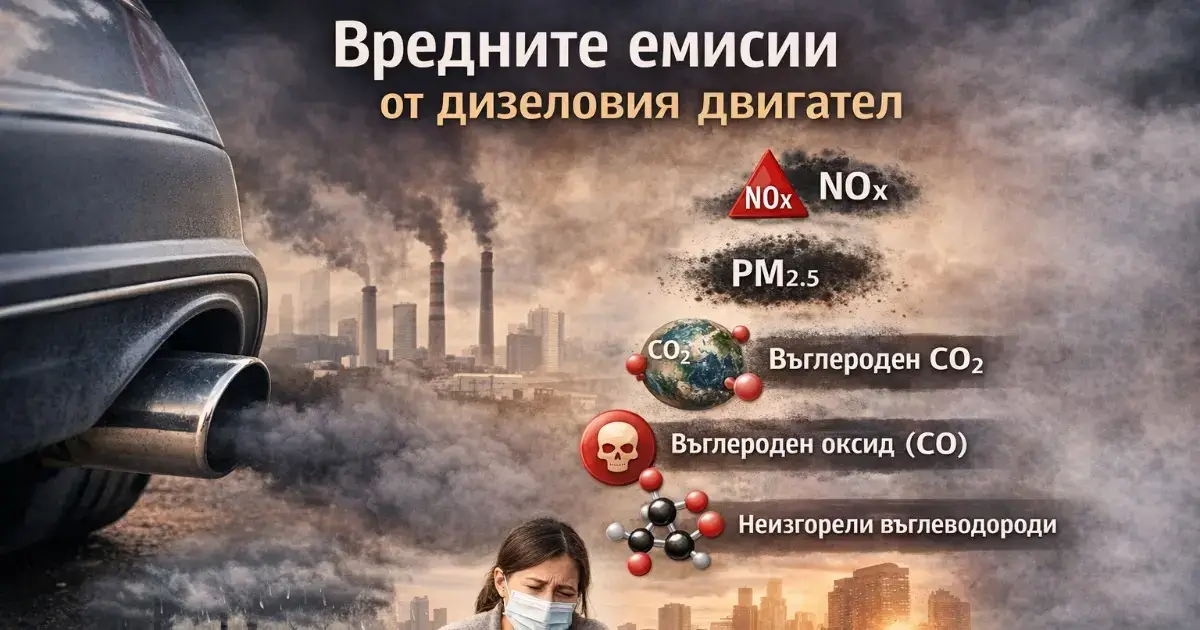 Вредните емисии от дизеловия двигател